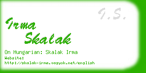 irma skalak business card